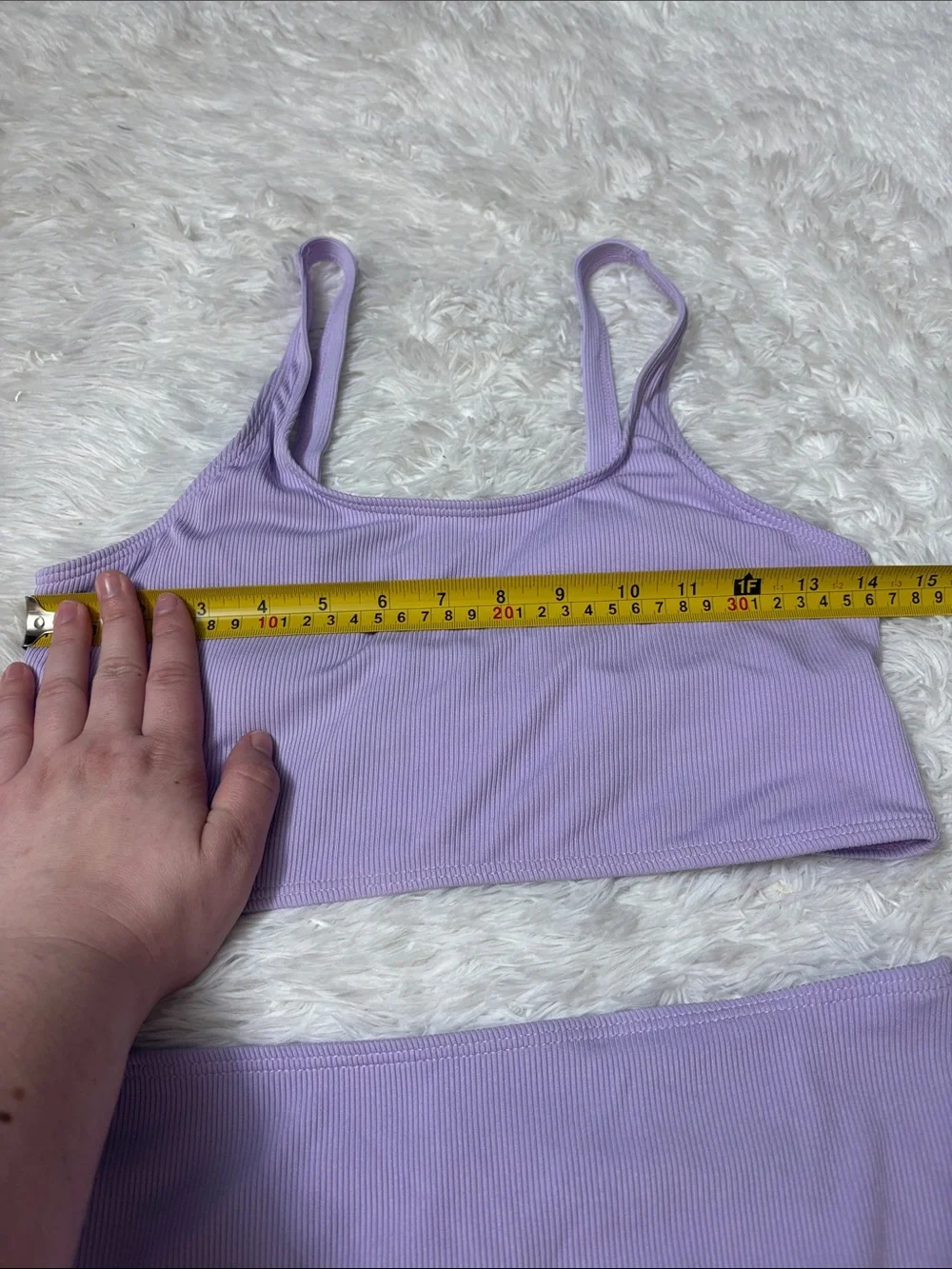 NWOT Light Purple Ribbed 2 Piece Swim Set Youth Teen Size 13Y